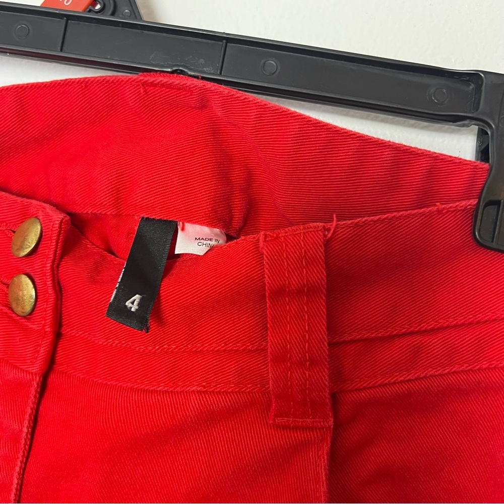 H&M Divided Women's Flare Jeans Holiday Christmas Red Size 4 - Picture 3 of 5